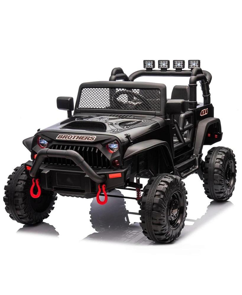 24V Kids Ride On 400W Electric toy car W/Parents Control, Four-wheel suspension, Front and rear Led searchlight, With Bluetooth, MP3,Usb, Music, Volum