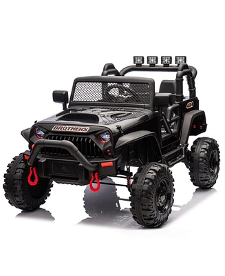24V Kids Ride On 400W Electric toy car W/Parents Control, Four-wheel suspension, Front and rear Led searchlight, With Bluetooth, MP3,Usb, Music, Volum