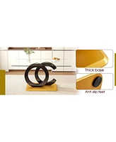 63" Glass Dining Set: Table & 4 Black Chairs, Gold Legs