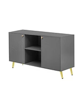 Modern Tv Stand with Adjustable Shelf, Metal Legs
