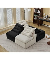 Modular Sofa: Diy, Corduroy, 4 Seats, No Armrests, Pillow-Back, Lumbar Pillow