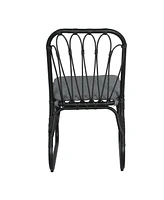 Outdoor Grey Wicker Dining Chairs (Set of 2) with Washable Cushions