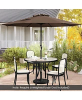 Outdoor Heavy Duty Market Umbrella with Crank Handle and 8 Sturdy Ribs
