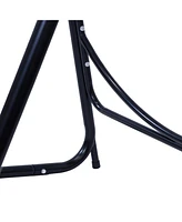 Patio Hammock Chair with Stand - Hanging Hammock Swing Chair with Stand for Outside - Heavy-Duty Steel - A-Frame - Black
