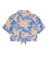 Scotch & Soda Big Girls Short Sleeve Front Button Up Shirt
