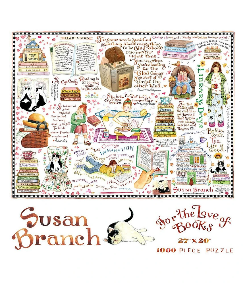 1000 Piece Books & Cats Susan Branch Jigsaw Puzzle