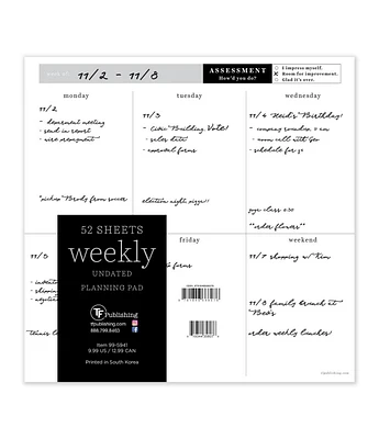 Executive Weekly Square Schedule Pad