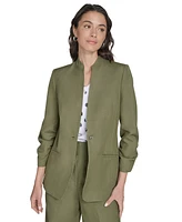 Calvin Klein Women's Stand-Collar 3/4-Sleeve Blazer
