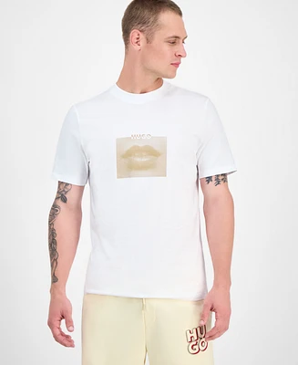 Hugo Boss Men's Deterni Short Sleeve Crewneck Lips Graphic T-Shirt