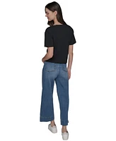 Karl Lagerfeld Paris Women's Buckle-Pocket Knit Top