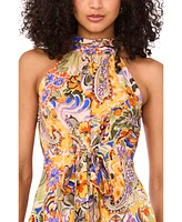 Msk Women's Printed Halter Asymmetrical-Hem Jumpsuit