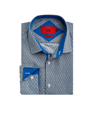 Elie Balleh Boys White Slim Fit Geometric Print Shirt