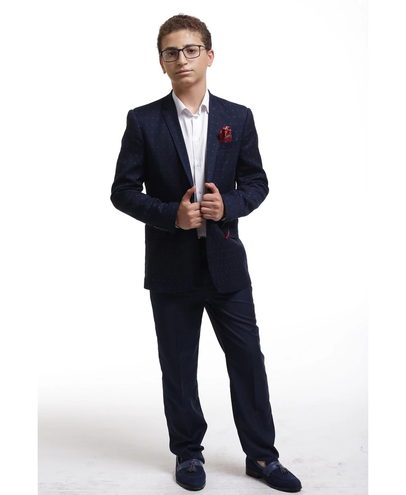Elie Balleh Boys Navy Slim Fit Classic Sports Coat