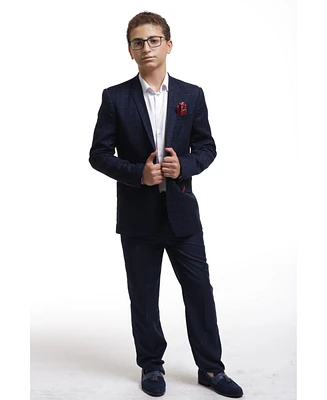 Elie Balleh Boys Navy Slim Fit Classic Sports Coat
