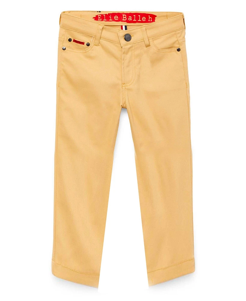 Elie Balleh Big Boys Khaki Slim Fit 5 Pocket Twill Pants