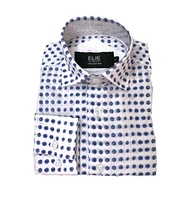 Elie Balleh Big Boys White Dotted Slim Fit Shirt for