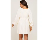 Pinkblush Maternity Beige Crochet Lace Button Front Dress