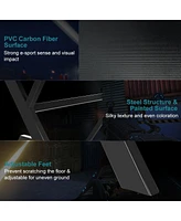 Ergonomic Gaming Desk with Mousepad and Cup Headphone Holder