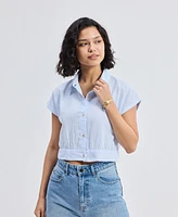 Reistor Women's Oversized Crop Shirt Classic Stripes