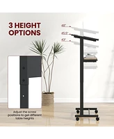 3-Position Height Adjustable Lectern Table with Tilted Tabletop