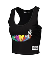 Freeze Max Women's Black Monopoly Tri-Blend Cropped Racerback Tank Top