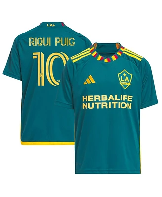 Adidas Big Boys and Girls Riqui Puig Green La Galaxy 2024 La Kit Replica Player Jersey