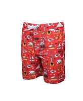 Wes & Willy Big Boys and Girls Red Kansas City Chiefs Luau Swim Trunks