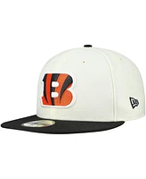 New Era Men's Cream/Black Cincinnati Bengals Main 59FIFTY Fitted Hat
