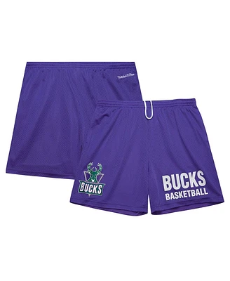 Mitchell & Ness Men's Purple Milwaukee Bucks Hardwood Classics Gameday Mesh Shorts