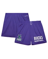 Mitchell & Ness Men's Purple Milwaukee Bucks Hardwood Classics Gameday Mesh Shorts