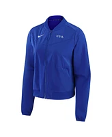 Nike Women's Blue Team Usa Bliss Performance Full-Zip Bomber Jacket