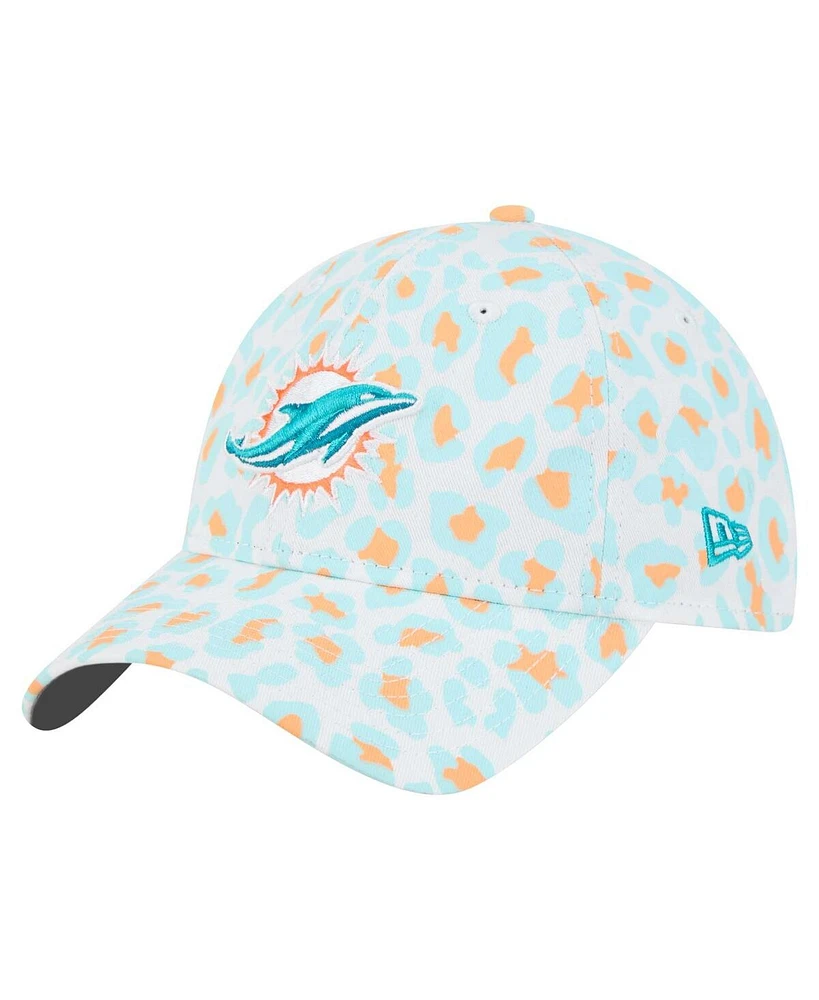 New Era Women's White Miami Dolphins Active Leopard 9TWENTY Adjustable Hat