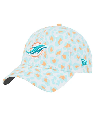 New Era Women's White Miami Dolphins Active Leopard 9TWENTY Adjustable Hat