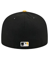 New Era Men's Black Pittsburgh Pirates Shadow Stitch 59FIFTY Fitted Hat