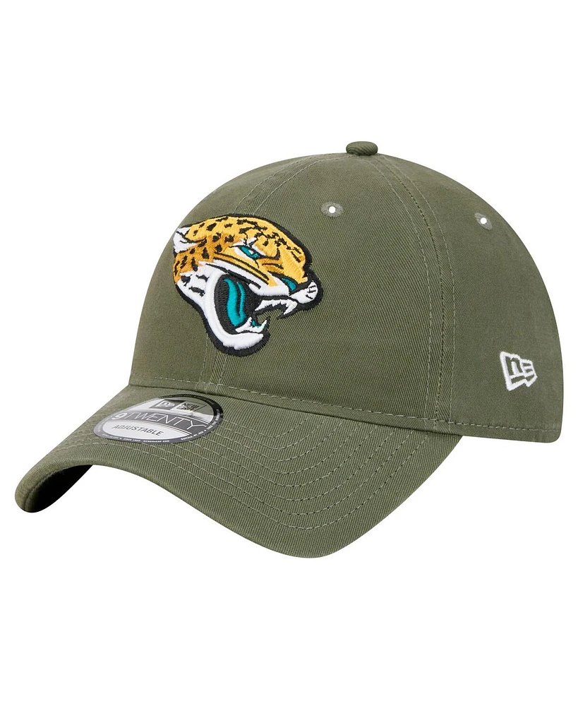 New Era Men's Olive Jacksonville Jaguars Main 9TWENTY Adjustable Hat