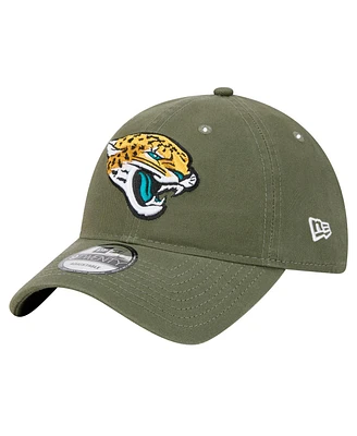 New Era Men's Olive Jacksonville Jaguars Main 9TWENTY Adjustable Hat
