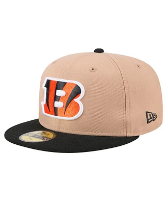 New Era Men's Tan Cincinnati Bengals Logo Main 59FIFTY Fitted Hat