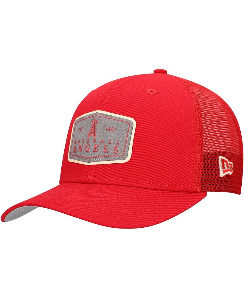New Era Men's Red Los Angeles Angels Labeled 9SEVENTY Stretch-Snap Adjustable Hat