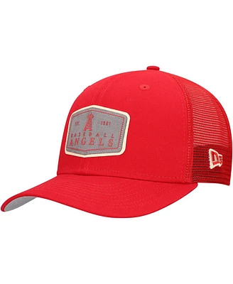 New Era Men's Red Los Angeles Angels Labeled 9SEVENTY Stretch-Snap Adjustable Hat