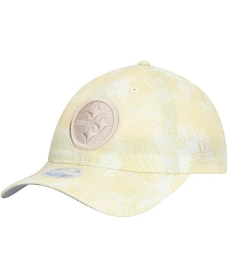 New Era Women's Cream Pittsburgh Steelers Frond 9TWENTY Adjustable Hat