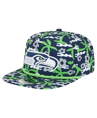 New Era Men's Navy Seattle Seahawks Wakey Wakey Golfer Snapback Hat