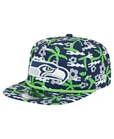 New Era Men's Navy Seattle Seahawks Wakey Wakey Golfer Snapback Hat