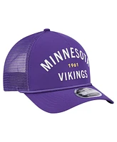New Era Men's Purple Minnesota Vikings Active Minimalist M-Crown A-Frame 9FORTY Adjustable Hat