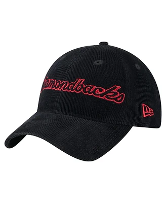 New Era Women's Black Arizona Diamondbacks Corduroy 9TWENTY Adjustable Hat