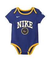 Nike Newborn 2-Pack Royal/Black Golden State Warriors Just Do It Bodysuit Set