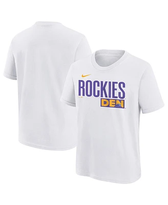 Nike Big Boys and Girls White Colorado Rockies 2025 City Connect Wordmark T-Shirt