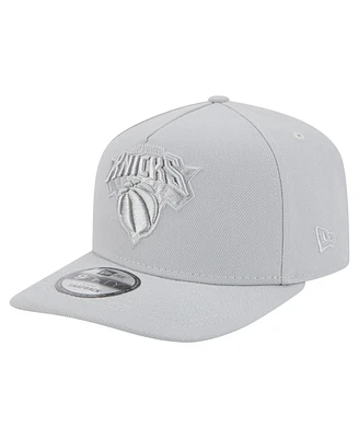 New Era Men's Gray New York Knicks Colorpack A-Frame Pinch Front 9FIFTY Snapback Hat