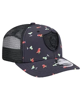 New Era Men's Navy/Black Las Vegas Raiders Adventure Drinks Pattern 9SEVENTY Stretch Snap Hat