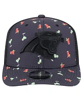 New Era Men's Navy/Black Carolina Panthers Adventure Drinks Pattern 9SEVENTY Stretch Snap Hat