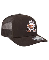 New Era Men's Brown Cleveland Browns Main Trucker 9SEVENTY Stretch Snap Hat